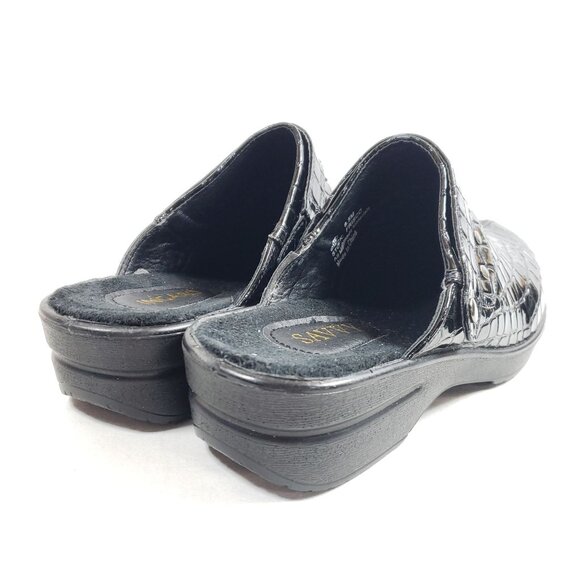 Ingaro Womens Size 8.5 Black Croc-Embossed Slip-On Clog Faux Leather - Picture 6 of 9